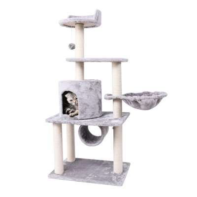 Cat Tree Condo Furniture Kitten Activity Tower Pet Kitty Play House with Scratching Posts Perches Hammock Cat Climbing Frame